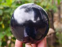 Polished Black Basalt Spheres x 3 From Madagascar