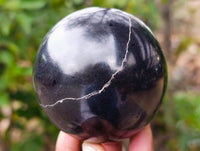 Polished Black Basalt Spheres x 3 From Madagascar