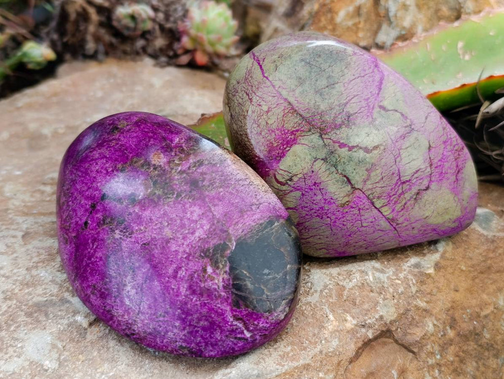 Polished Stichtite Standing Free Forms x 4 From Barberton, South Africa - Toprock Gemstones and Minerals 