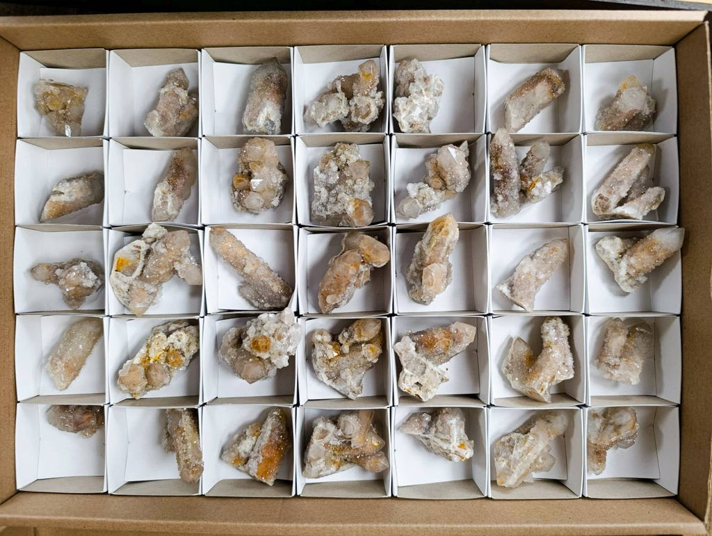 Natural Limonite Coated Fairy Spirit Quartz Specimens x 35 From South Africa - Toprock Gemstones and Minerals 