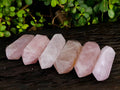 Polished Double Terminated Rose Quartz Points x 6 Madagascar - Toprock Gemstones and Minerals 
