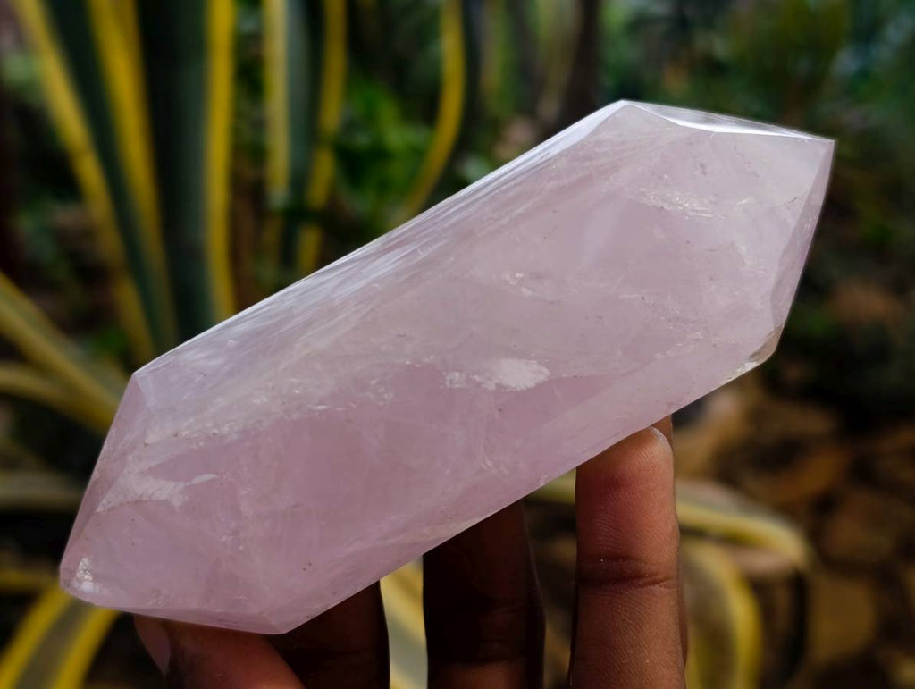 Polished Double Terminated Rose Quartz Points x 6 Madagascar - Toprock Gemstones and Minerals 