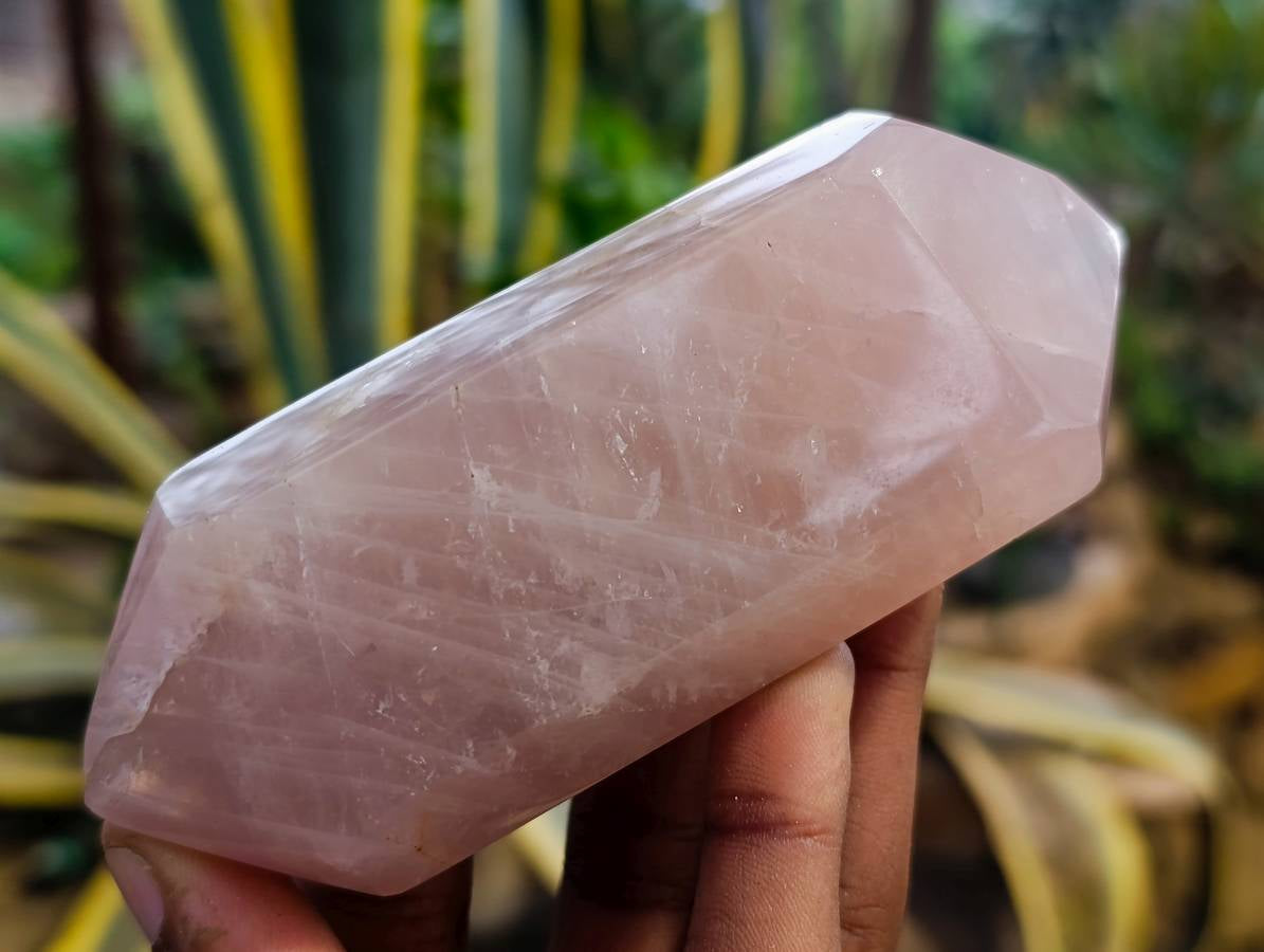 Polished Double Terminated Rose Quartz Points x 6 Madagascar - Toprock Gemstones and Minerals 