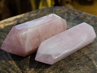 Polished Double Terminated Rose Quartz Points x 6 Madagascar - Toprock Gemstones and Minerals 