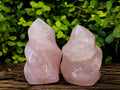 Polished Rose Quartz Flames x 2 From Madagascar - Toprock Gemstones and Minerals 