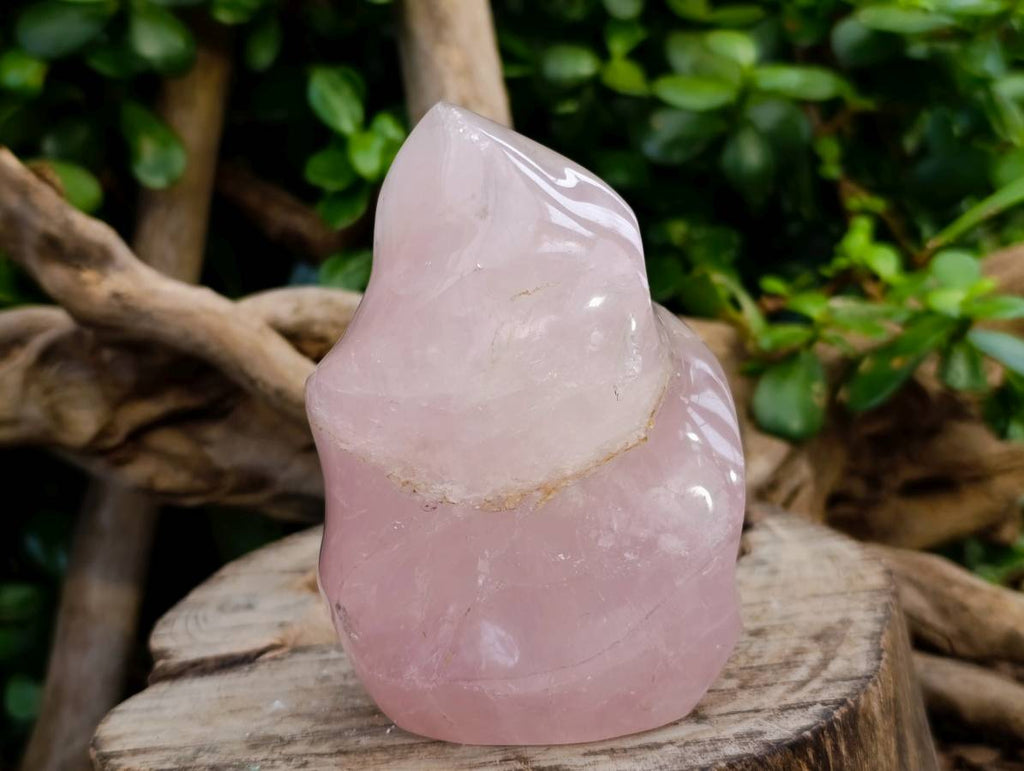 Polished Rose Quartz Flames x 2 From Madagascar - Toprock Gemstones and Minerals 