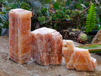 Natural Sunset Orange Calcite Specimens x 5 From Spitzkop, Namibia