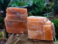 Natural Sunset Orange Calcite Specimens x 5 From Spitzkop, Namibia