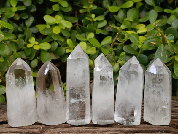 Polished Clear And Smokey Quartz Crystals x 6 From Madagascar - Toprock Gemstones and Minerals 