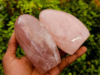 Polished Rose Quartz Standing Free Forms x 2 From Madagascar - Toprock Gemstones and Minerals 