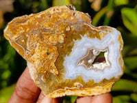 Polished On One Side Blue Lace Agate x 12 From Malawi