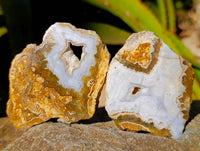 Polished On One Side Blue Lace Agate x 12 From Malawi