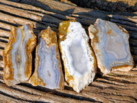 Polished On One Side Blue Lace Agate x 12 From Malawi