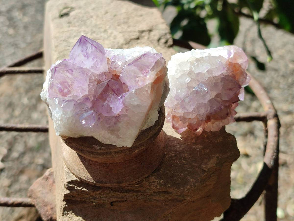 Natural Sunburst Amethyst Spirit Quartz Clusters x 12 From Boekenhouthoek, South Africa - Toprock Gemstones and Minerals 