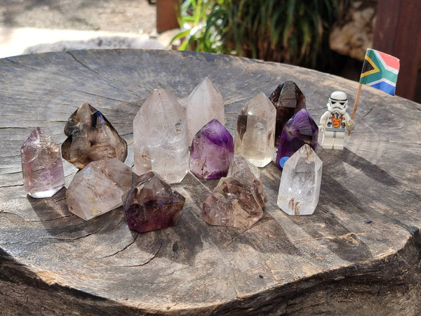 Polished Mixed Wonderland Inclusions Quartz including Citrine x 12 from Madagascar - Toprock Gemstones and Minerals 
