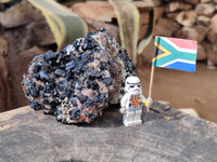 Natural Schorl Black Tourmaline With Cubic Fluorite Specimens x 2 From Namibia