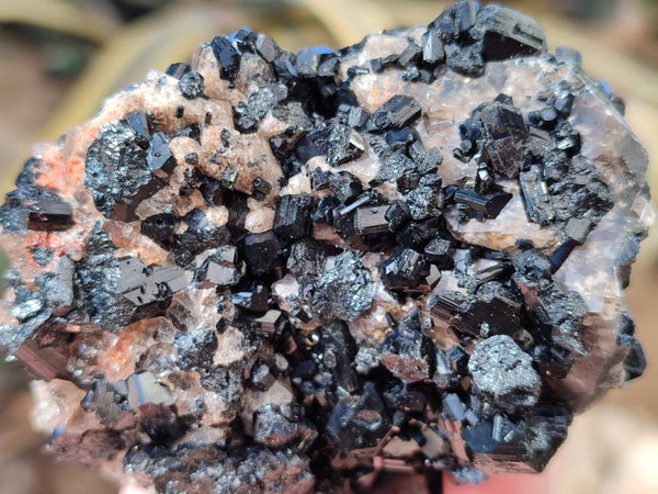 Natural Schorl Black Tourmaline With Cubic Fluorite Specimens x 2 From Namibia