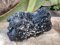 Natural Schorl Black Tourmaline With Cubic Fluorite Specimens x 2 From Namibia