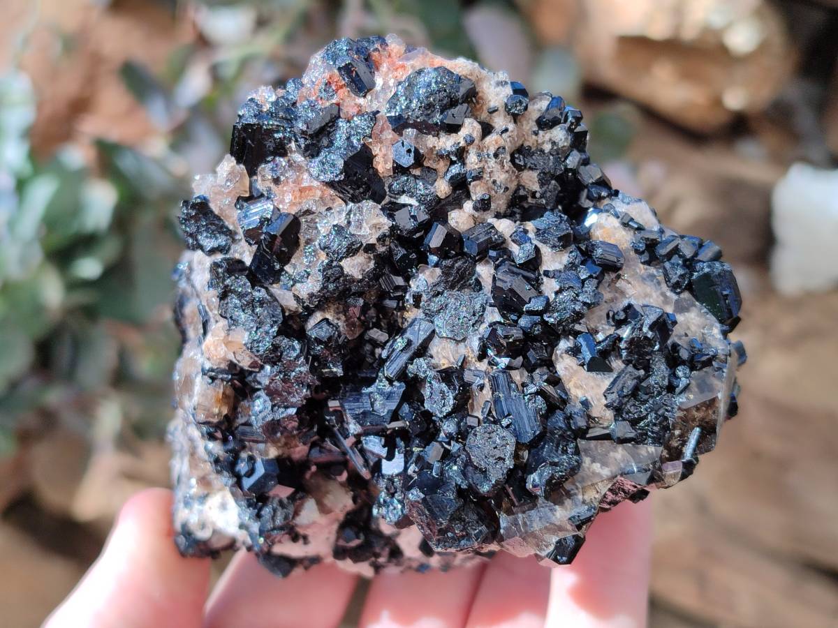 Natural Schorl Black Tourmaline With Cubic Fluorite Specimens x 2 From Namibia - Toprock Gemstones and Minerals 