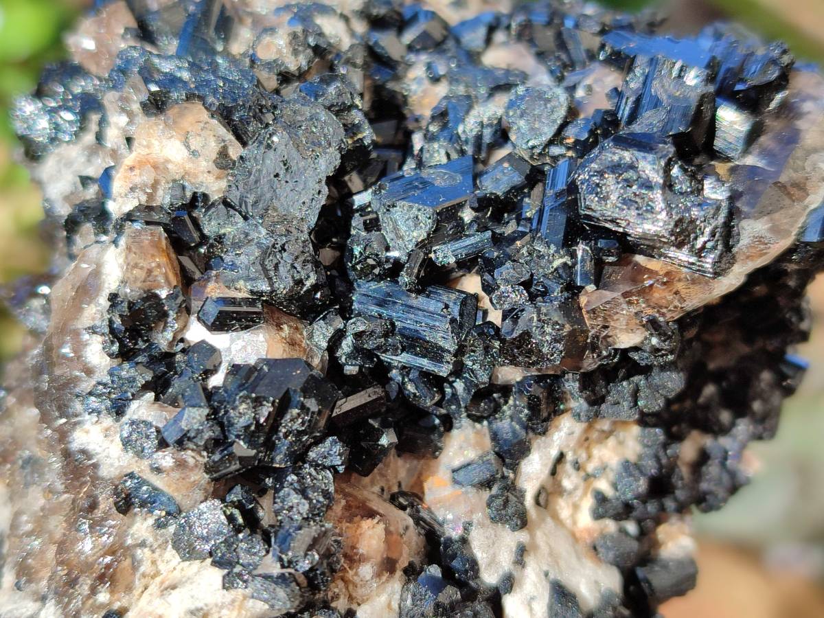 Natural Schorl Black Tourmaline With Cubic Fluorite Specimens x 2 From Namibia - Toprock Gemstones and Minerals 