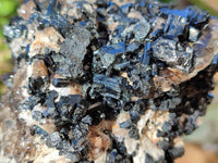 Natural Schorl Black Tourmaline With Cubic Fluorite Specimens x 2 From Namibia