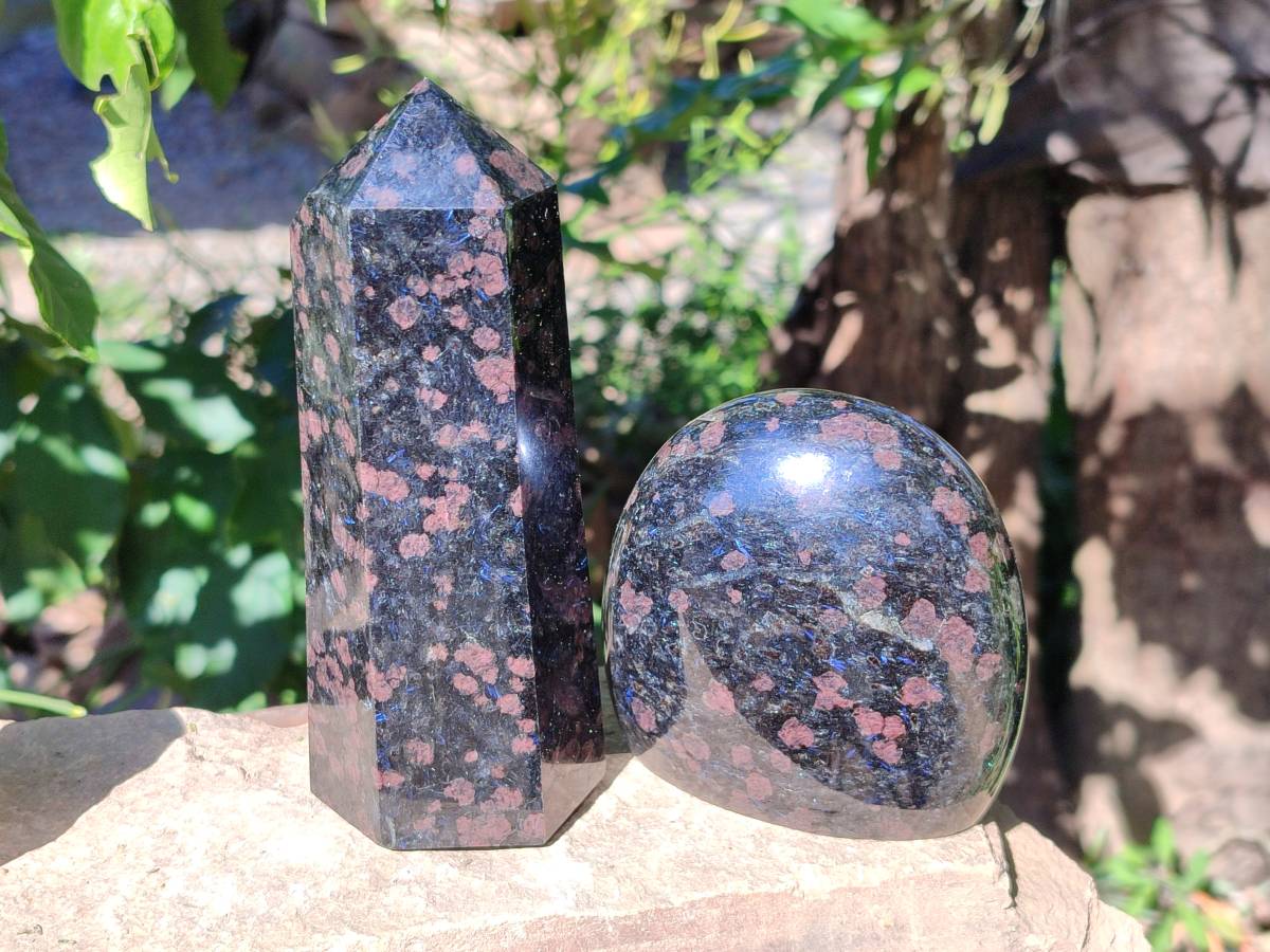 Polished Mixed Iolite Water Sapphire Items x 2 From South Africa - Toprock Gemstones and Minerals 