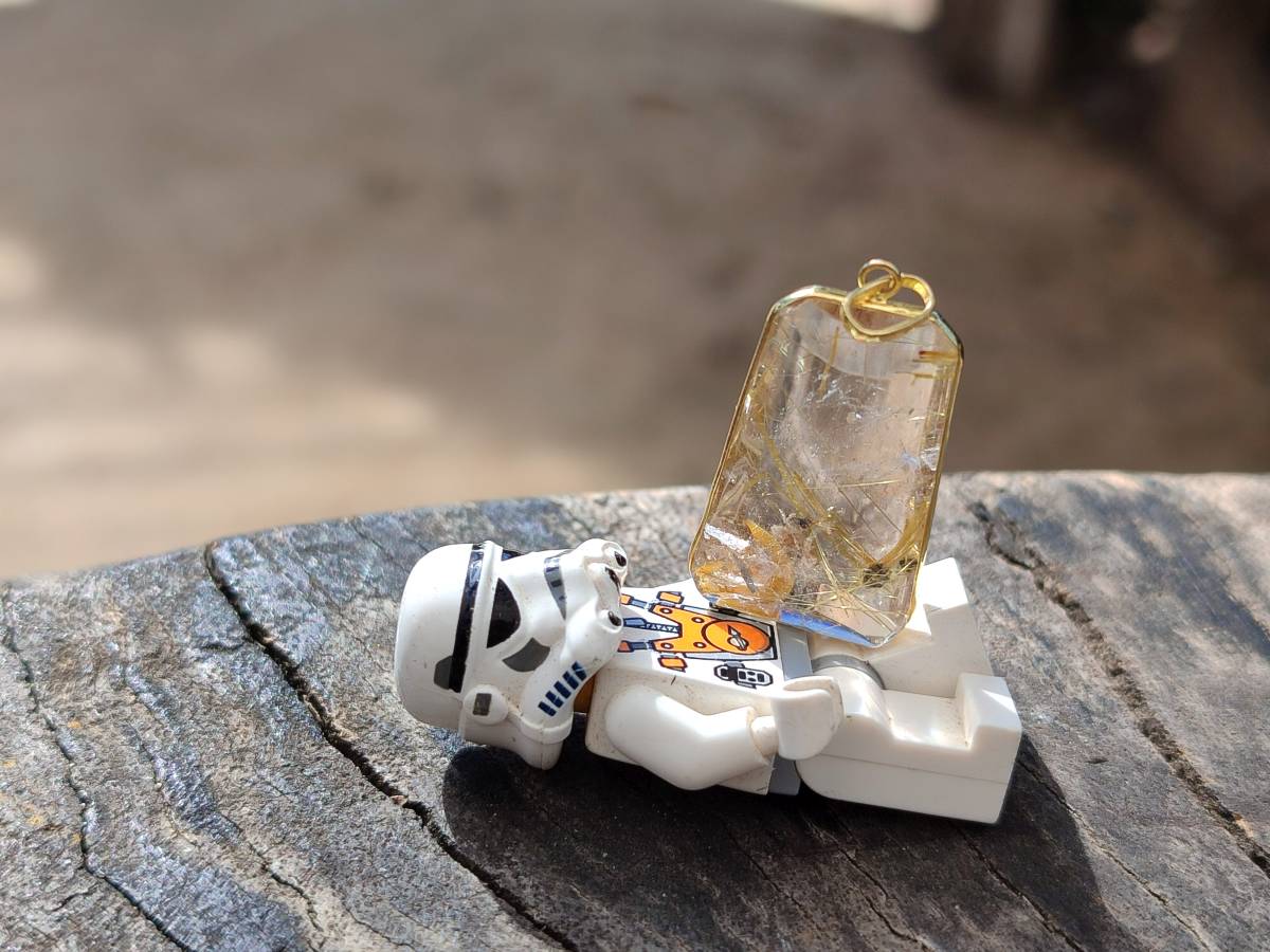 Hand Made Golden Rutile Quartz 9ct Gold Pendants x 5 From Madagascar - Toprock Gemstones and Minerals 