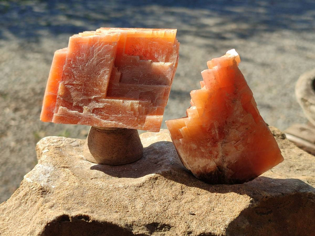 Natural Sunset Orange Calcite Specimens x 15 From Spitzkop, Namibia - Toprock Gemstones and Minerals 