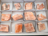 Natural Sunset Orange Calcite Specimens x 15 From Spitzkop, Namibia