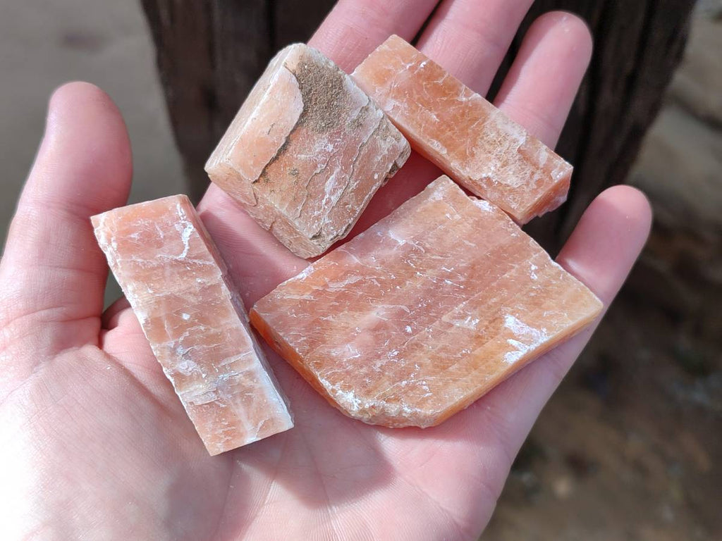 Natural Sunset Orange Calcite Specimens x 15 From Spitzkop, Namibia - Toprock Gemstones and Minerals 