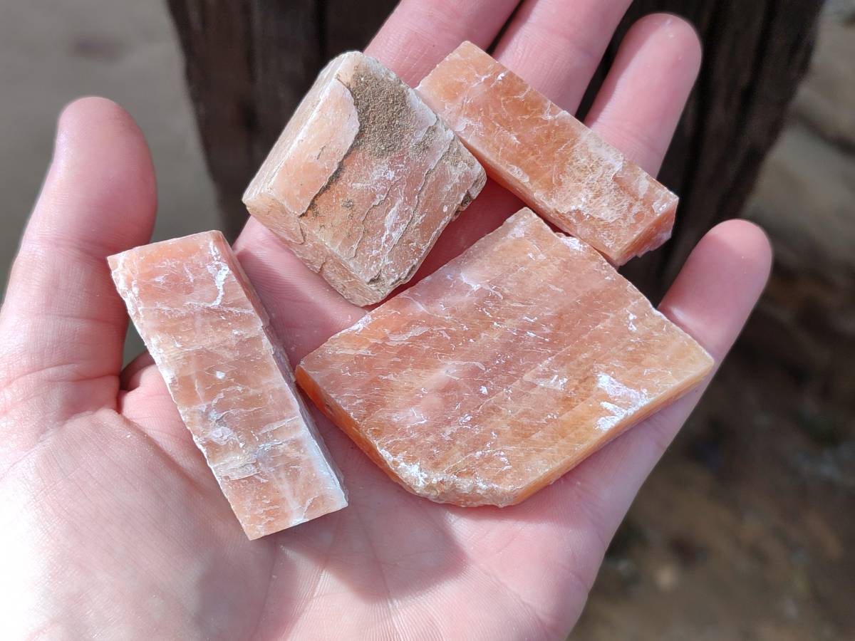 Natural Sunset Orange Calcite Specimens x 15 From Spitzkop, Namibia - Toprock Gemstones and Minerals 