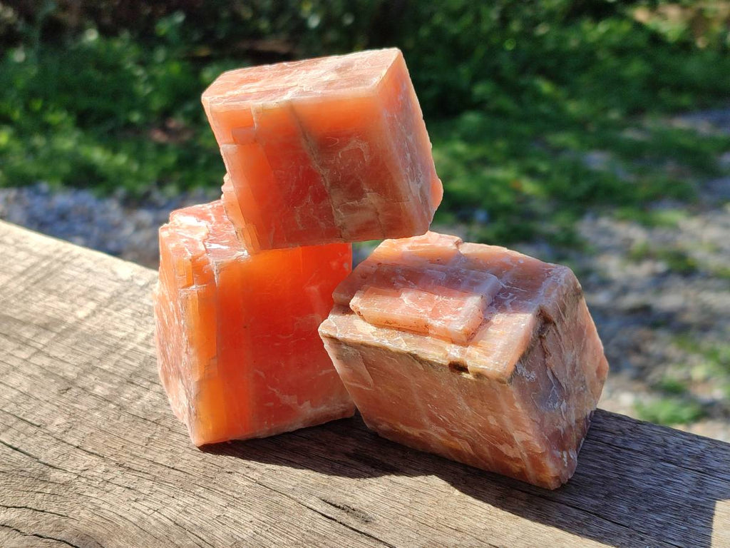 Natural Sunset Orange Calcite Specimens x 15 From Spitzkop, Namibia - Toprock Gemstones and Minerals 