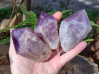 Polished Jacaranda Amethyst Quartz Crystals x 6 From Mumbwa, Zambia - Toprock Gemstones and Minerals 