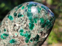 Polished Emerald Mica In Matrix Standing Free Forms x 2 From Mutoko, Zimbabwe - Toprock Gemstones and Minerals 