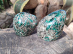 Polished Emerald Mica In Matrix Standing Free Forms x 2 From Mutoko, Zimbabwe - Toprock Gemstones and Minerals 