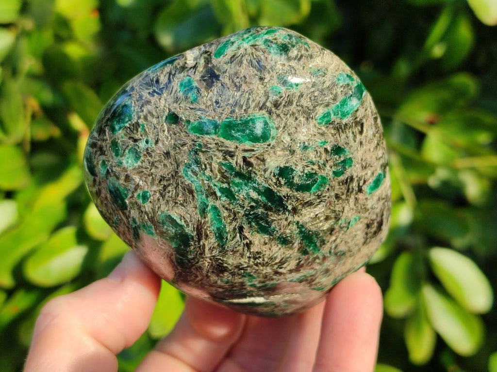 Polished Emerald Mica In Matrix Standing Free Forms x 2 From Mutoko, Zimbabwe - Toprock Gemstones and Minerals 