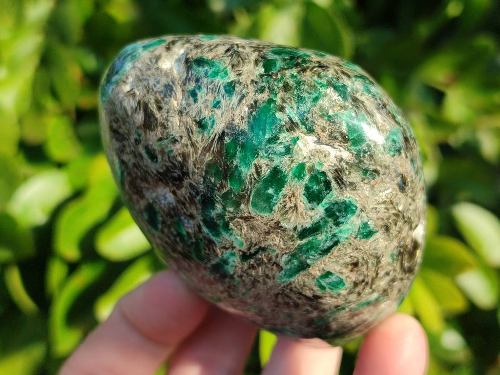 Polished Emerald Mica In Matrix Standing Free Forms x 2 From Mutoko, Zimbabwe - Toprock Gemstones and Minerals 