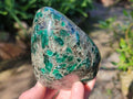 Polished Emerald Mica In Matrix Standing Free Forms x 2 From Mutoko, Zimbabwe - Toprock Gemstones and Minerals 