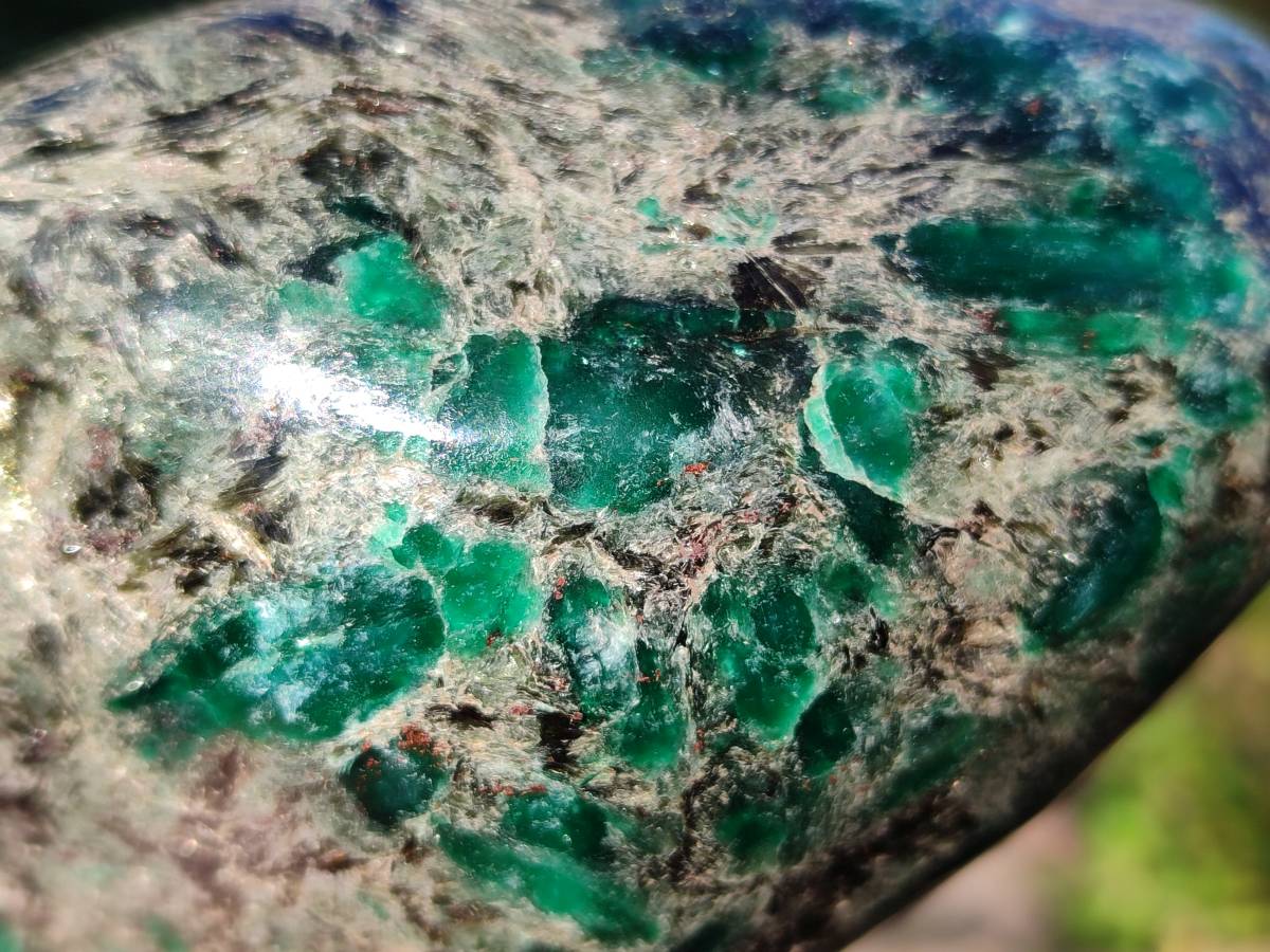 Polished Emerald Mica In Matrix Standing Free Forms x 2 From Mutoko, Zimbabwe - Toprock Gemstones and Minerals 
