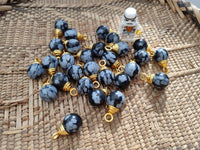 Hand Made Snowflake Obsidian Pendants x 28 From Mexico
