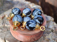 Hand Made Snowflake Obsidian Pendants x 28 From Mexico