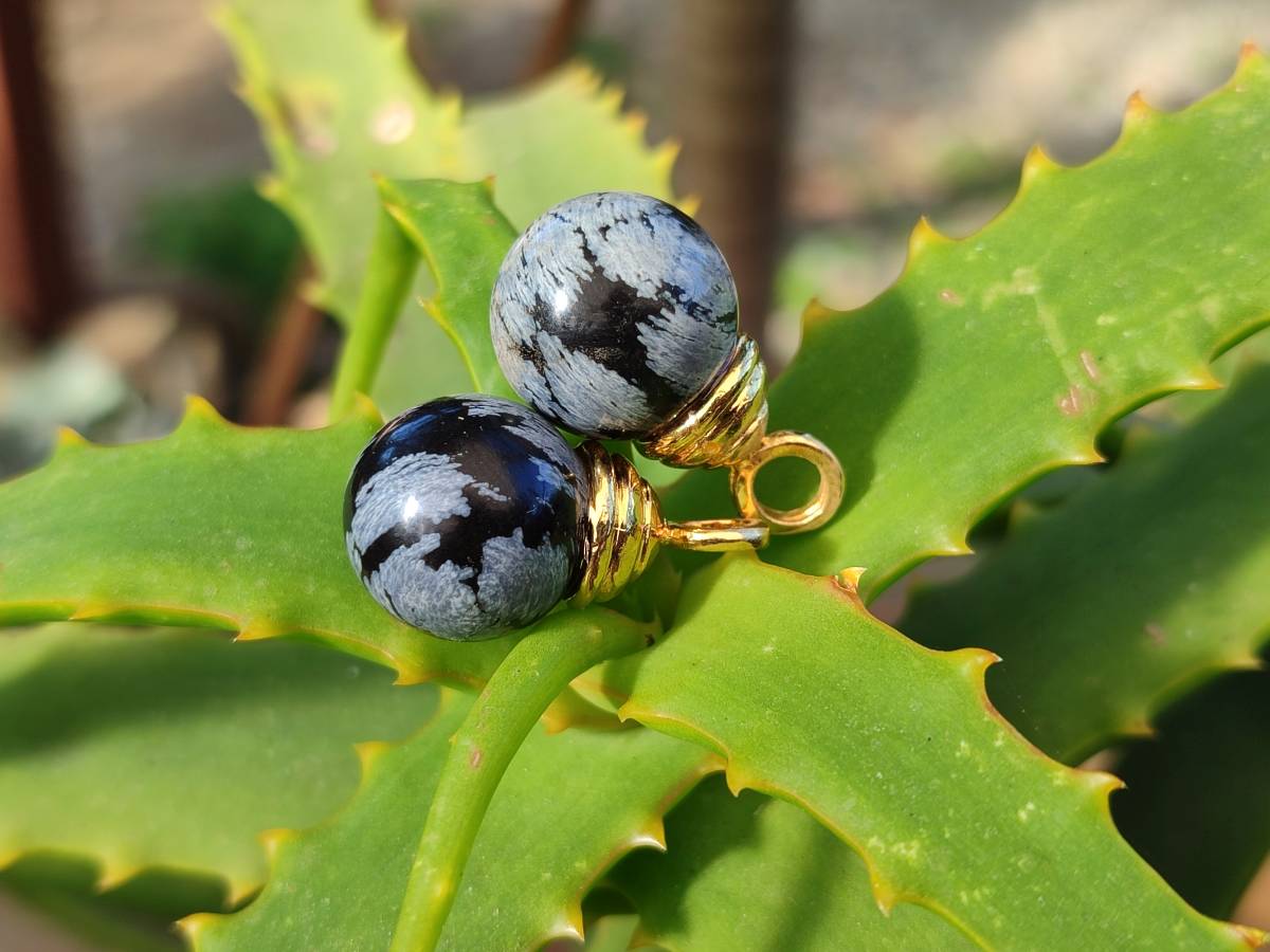 Hand Made Snowflake Obsidian Pendants x 28 From Mexico - Toprock Gemstones and Minerals 