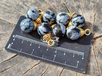 Hand Made Snowflake Obsidian Pendants x 28 From Mexico
