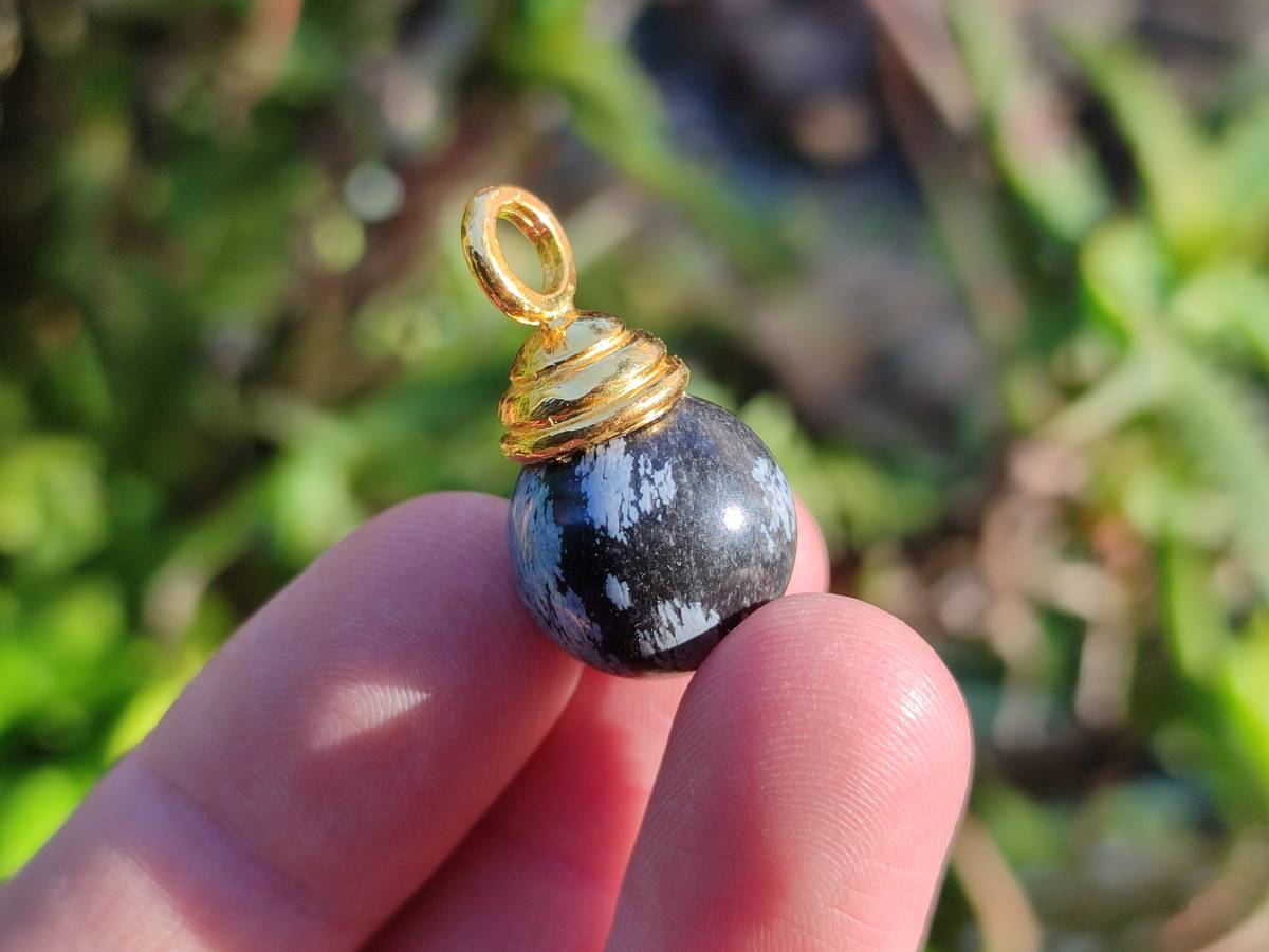 Hand Made Snowflake Obsidian Pendants x 28 From Mexico - Toprock Gemstones and Minerals 