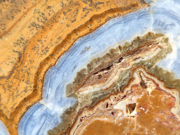 Polished On One Side Blue Lace Agate x 2 From Malawi
