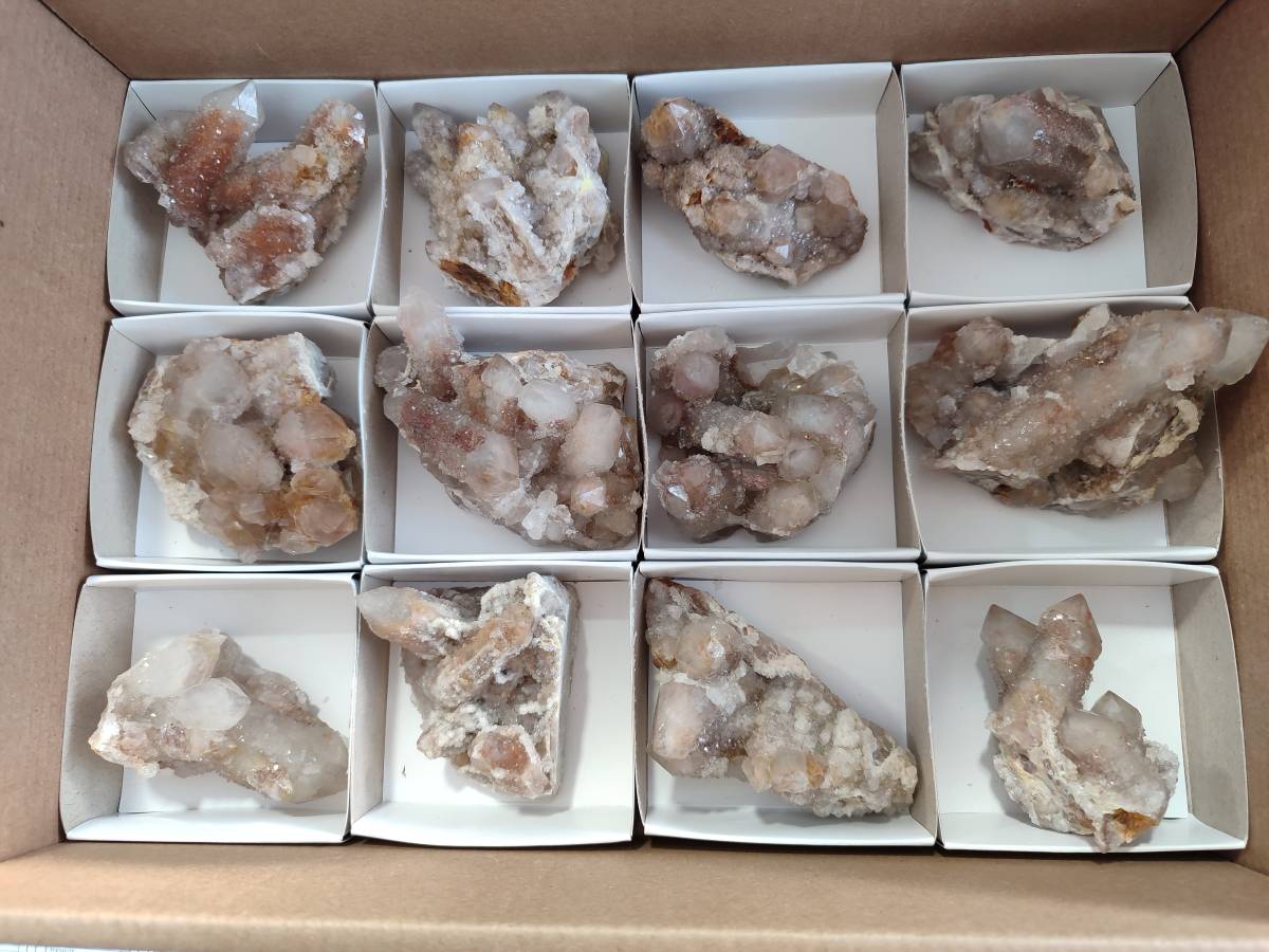 Natural Fairy Spirit Quartz Clusters x 12 From Boekenhouthoek, South Africa - Toprock Gemstones and Minerals 