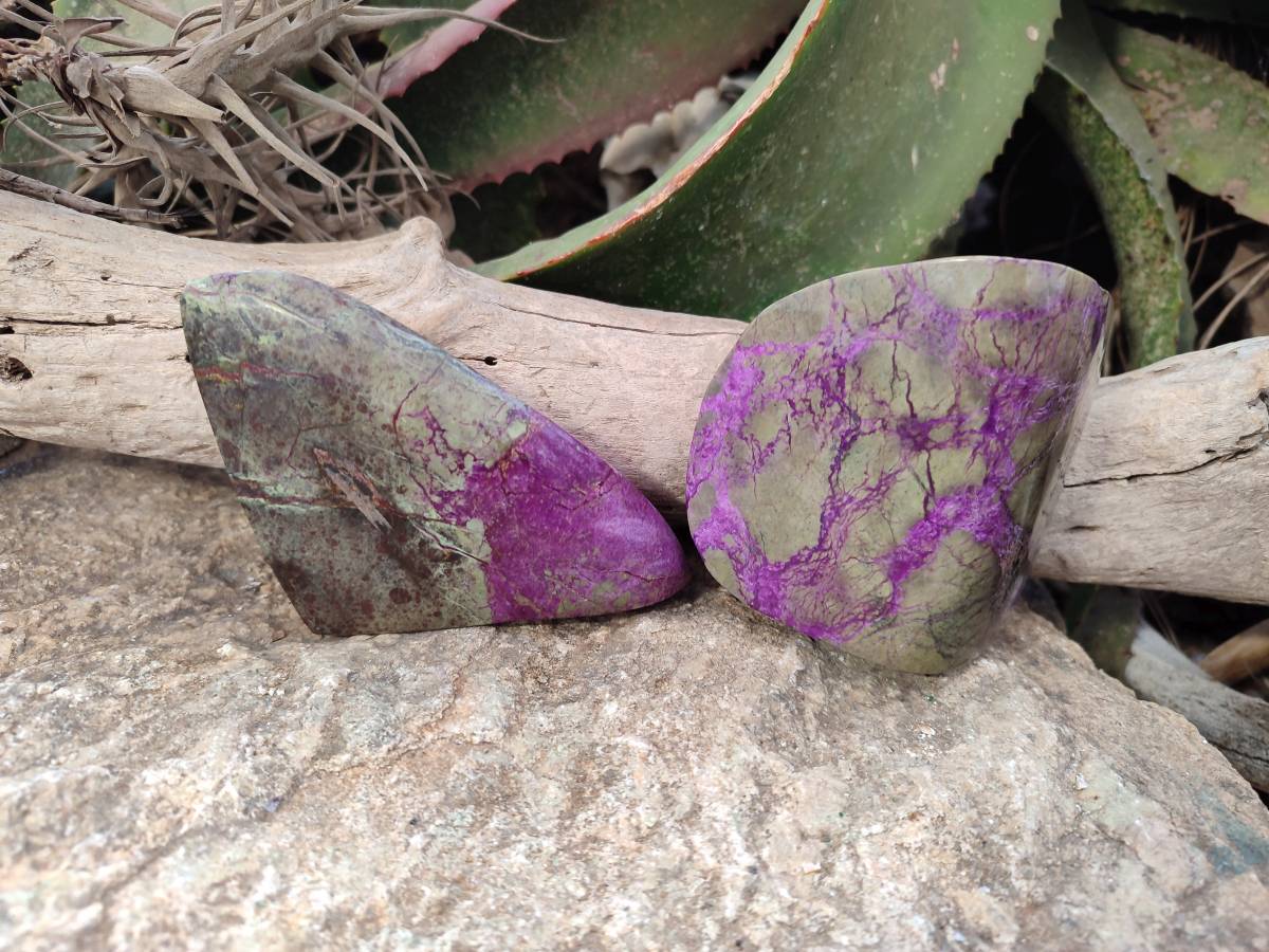 Polished Stichtite Free Forms x 4 From Barberton, South Africa - Toprock Gemstones and Minerals 