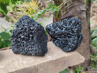 Natural Schorl Black Tourmaline Specimens x 2 From Namibia