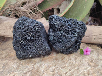 Natural Schorl Black Tourmaline Specimens x 2 From Namibia