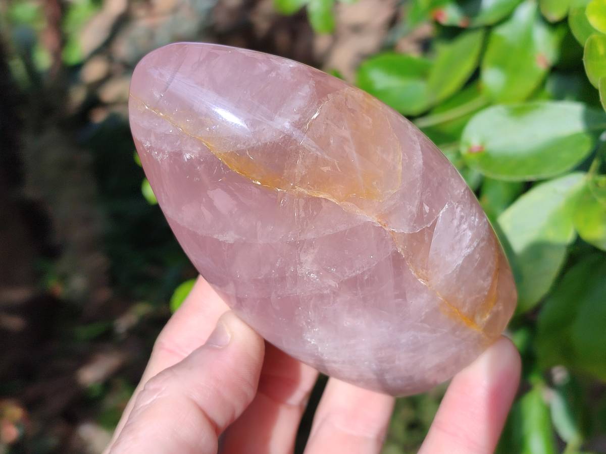 Polished Rose Quartz Standing Free Forms x 2 Madagascar - Toprock Gemstones and Minerals 